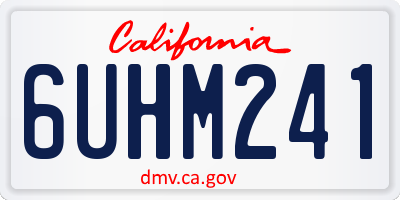 CA license plate 6UHM241