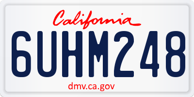 CA license plate 6UHM248