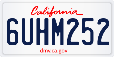 CA license plate 6UHM252