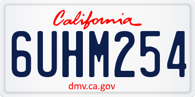 CA license plate 6UHM254