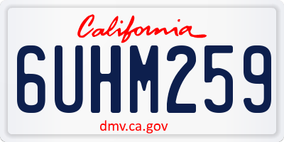 CA license plate 6UHM259