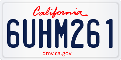 CA license plate 6UHM261