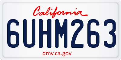 CA license plate 6UHM263