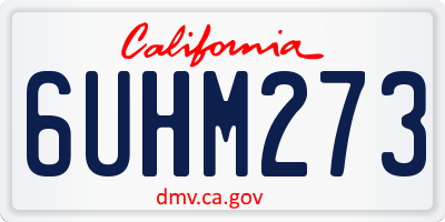 CA license plate 6UHM273