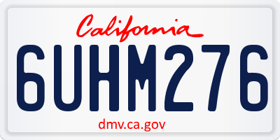 CA license plate 6UHM276