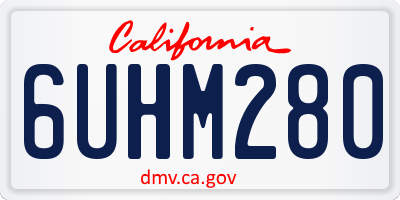 CA license plate 6UHM280