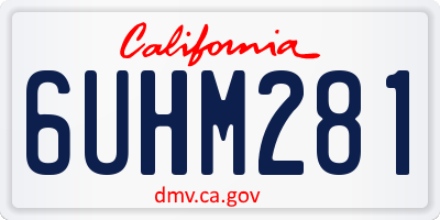 CA license plate 6UHM281