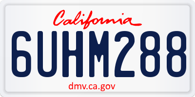 CA license plate 6UHM288