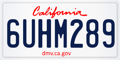CA license plate 6UHM289
