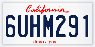 CA license plate 6UHM291
