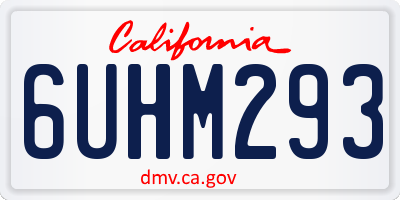 CA license plate 6UHM293