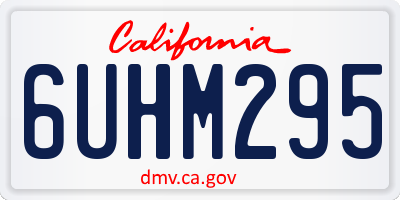 CA license plate 6UHM295