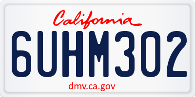 CA license plate 6UHM302
