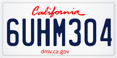 CA license plate 6UHM304