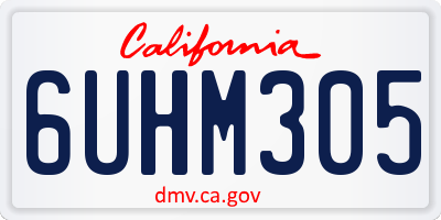 CA license plate 6UHM305