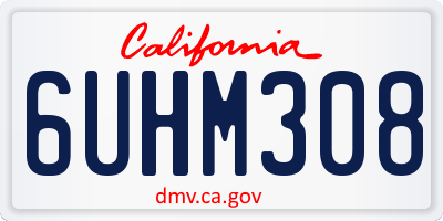 CA license plate 6UHM308