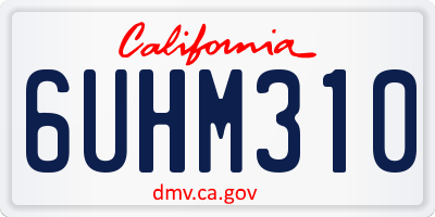 CA license plate 6UHM310