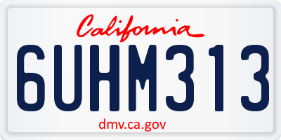 CA license plate 6UHM313