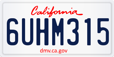 CA license plate 6UHM315