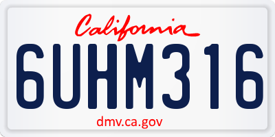 CA license plate 6UHM316