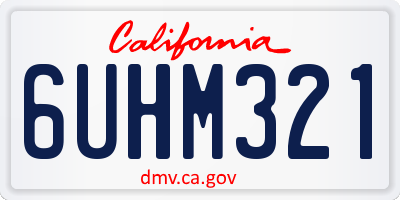 CA license plate 6UHM321