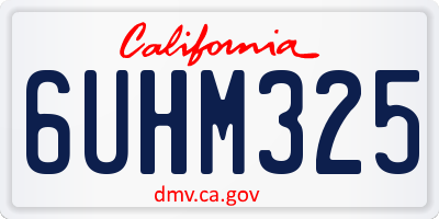 CA license plate 6UHM325