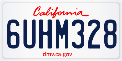 CA license plate 6UHM328