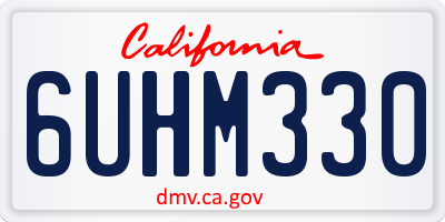 CA license plate 6UHM330