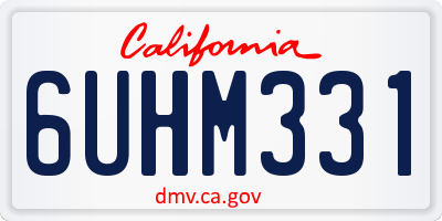 CA license plate 6UHM331