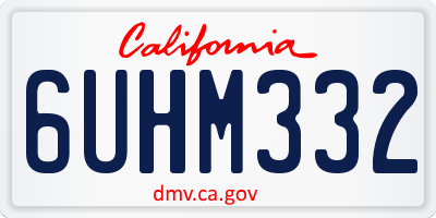 CA license plate 6UHM332