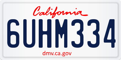 CA license plate 6UHM334