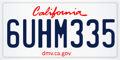 CA license plate 6UHM335