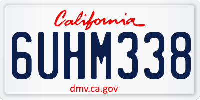 CA license plate 6UHM338