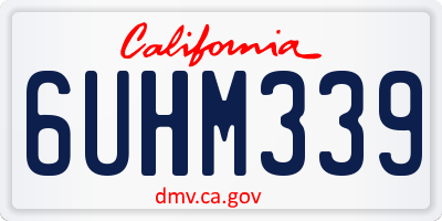 CA license plate 6UHM339