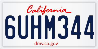CA license plate 6UHM344
