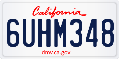 CA license plate 6UHM348
