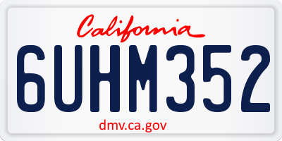 CA license plate 6UHM352