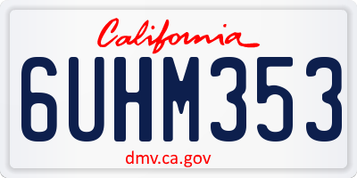 CA license plate 6UHM353