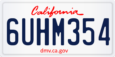 CA license plate 6UHM354