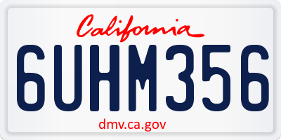 CA license plate 6UHM356