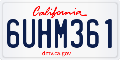 CA license plate 6UHM361