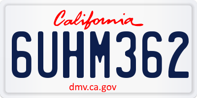 CA license plate 6UHM362