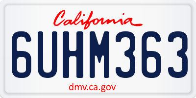 CA license plate 6UHM363