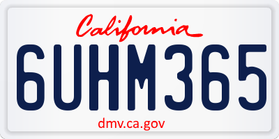 CA license plate 6UHM365