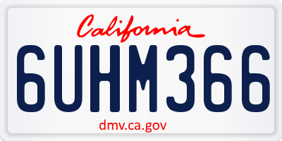 CA license plate 6UHM366