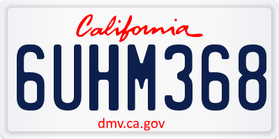CA license plate 6UHM368