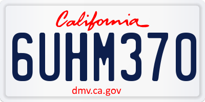 CA license plate 6UHM370
