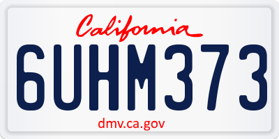 CA license plate 6UHM373