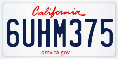 CA license plate 6UHM375