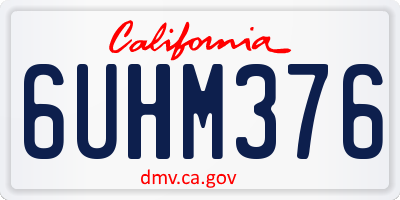 CA license plate 6UHM376